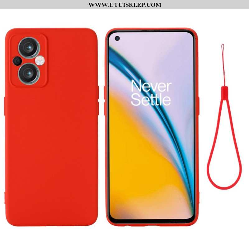 Etui do Oppo Reno 8 Lite z Łańcuch Płynny Silikon W Paski